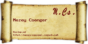 Mezey Csenger névjegykártya